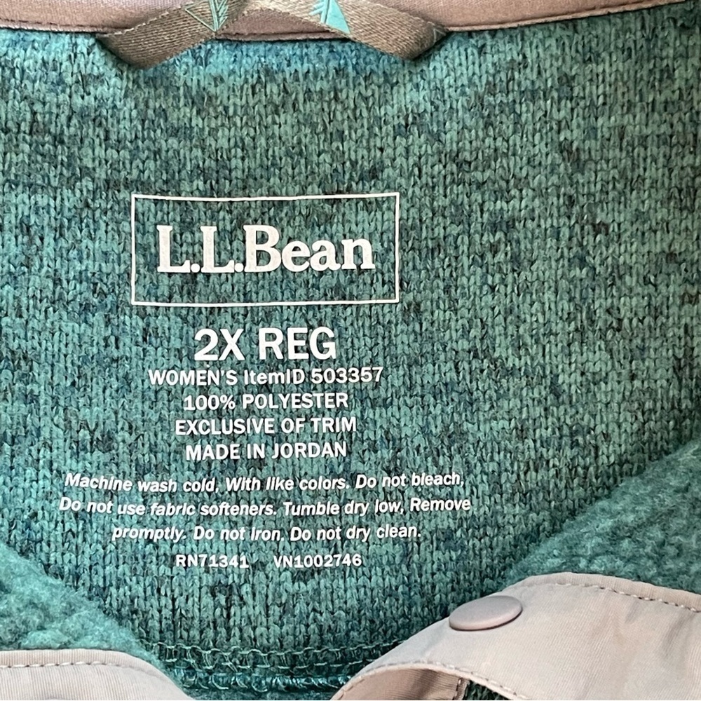 Women's L.L.Bean Sweater Fleece Pullover Size 2X camping outdoor hiking cozy - Picture 6 of 9